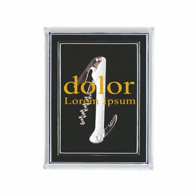 Tire-Bouchon Silver Plated Waiter's Corkscrew Lapel Pin