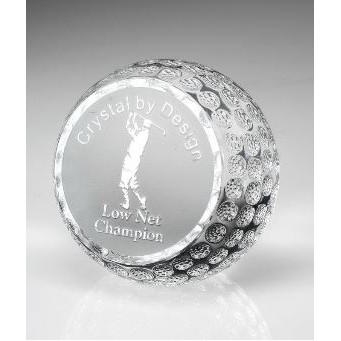 Small Optical Crystal 60 Mm Standing Golf Ball Award