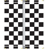 18 Oz. Vinyl Pole Banner Set - Black Checkered Flag (3'x8')