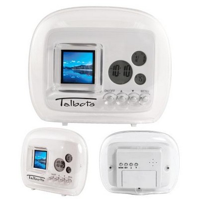 Digital Photo Frame w/ Alarm Clock, Calendar & Thermometer