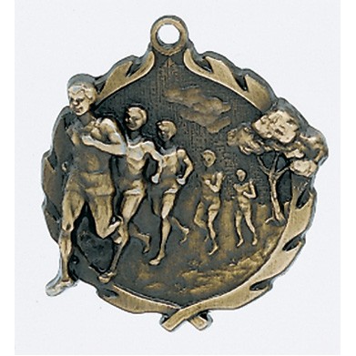 Medal, "Cross Country, Male" - 1-3/4" Wreath Edging