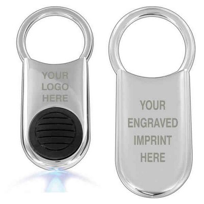 Polished metal key chain with button (Domestic Production)