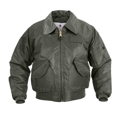 Men's Sage CWU-45P Military Flight Jacket w/Hoop & Loop Pockets