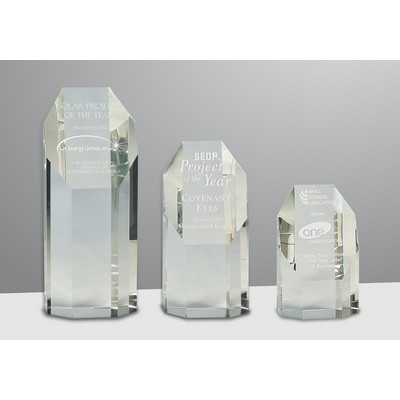 Octagon Tower Optic Crystal Award (3"x 8½")