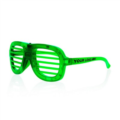 Green Light-Up Slotted Glasses