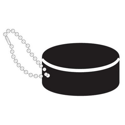 Hockey Puck Promotional Key Chain w/ Black Back (10 Square Inch)