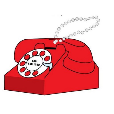 Rotary Dial Telephone Promotional Line Key Chain w/ Black Back (10 Square Inch)
