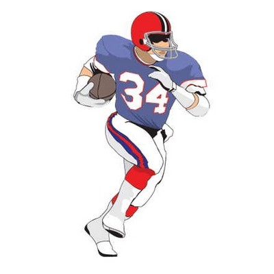 Football Player Magnet w/ Full Magnetic Back (10 Square Inch)