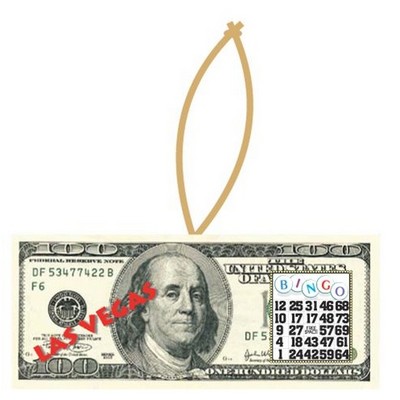 LV Bingo $100 Bill Ornament w/ Clear Mirrored Back (2 Square Inch)