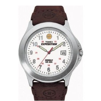 Timex® Expedition Brown/White Core Field Watch W/ Leather Strap