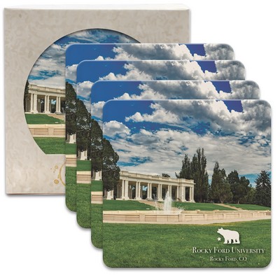 CoasterStone Square Absorbent Stone Coaster - 4 Pack (4 1/4"x4 1/4")