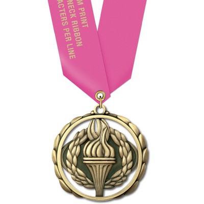 Victory ES Medal w/Satin Neck Ribbon (2 3/8")