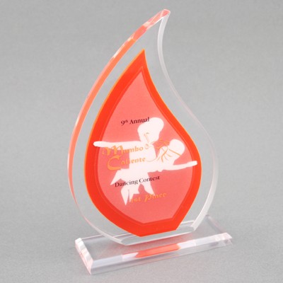 Acrylic Flame Award (4"x 6-1/2"x 2")