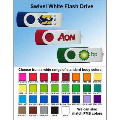 Swivel White Flash Drive-8 GB