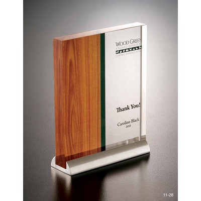 Rectangular Acrylic Award w/ Aluminum Base