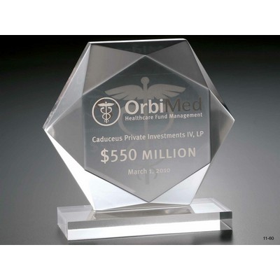 Transparent Faceted Lucite Award