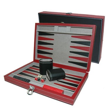 Small Leatherette Backgammon Set