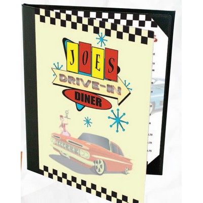 Printed Triple Panel Continuous Book Style Menu Cover (5 1/2"x11)