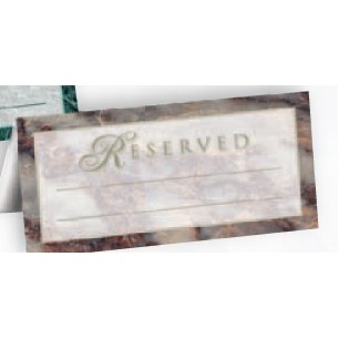 In Stock "Reserved" Italian Marble Parchment Look Table Tent (5 1/4"x5 1/4")