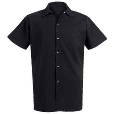 Red Kap™ Chef Designs Plain Weave Long Cook Shirt - Black
