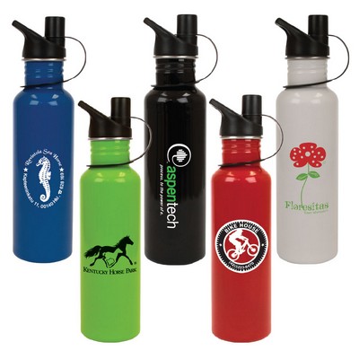 25 Oz. Trigger Stainless Steel Sports Bottle w/Sports Lid