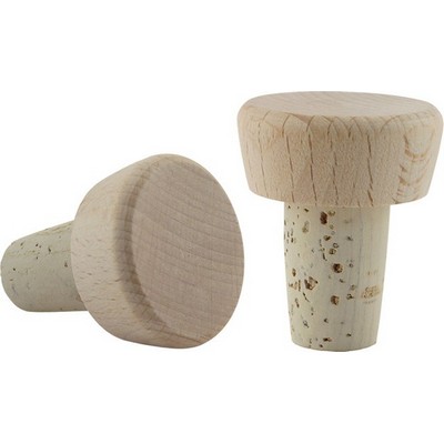 2 Piece Wood-Top Bottle Corks on a Card