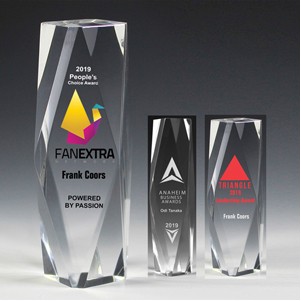 Laser Engraved Flat Top Obelisk Award (2"x 6"x 2")