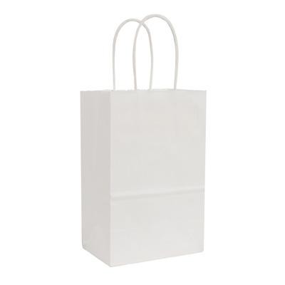 ECO White Kraft Shopping Bag (5 1/2"x3 1/4"x8 3/8")