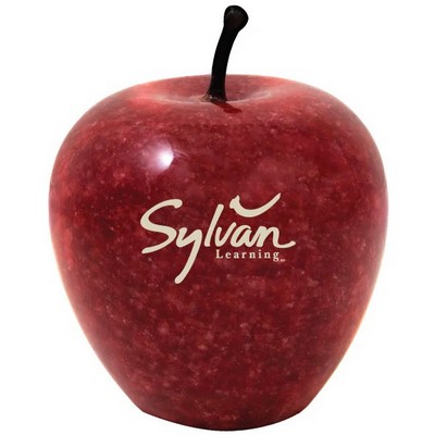 Marble Apple Paperweight w/Plastic Stem