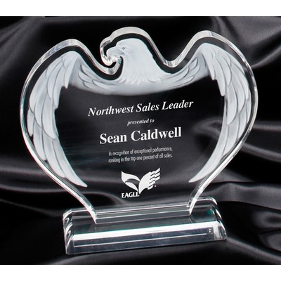 7 5/8" x 8 1/8" Clear Acrylic Frosted Eagle on Base