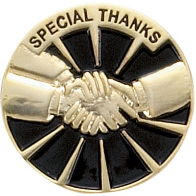 1" Special Thanks w/Handshake Lapel Pin