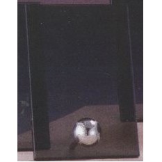 Silver Baseball Smoked Glass Award w/Silver Plastic Plaque Mounts (4"x6.5")