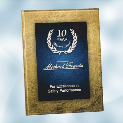 Gold/Blue Acrylic Art Plaque Award w/ Easel (Medium)