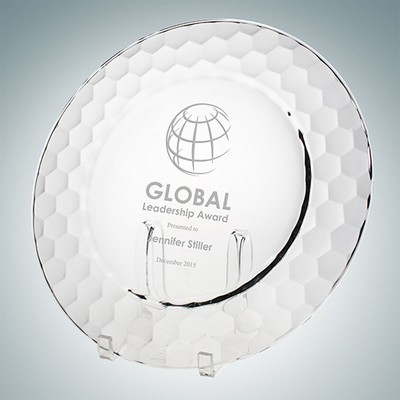 Honeycomb Glass Charger Plate w/ Acrylic Stand