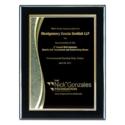 Plaque - 7"x9"Wall Plaque w/ Black Wave Marble Plate (5"x7")