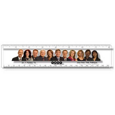 .060 Clear Plastic Rulers, InkJet Full Color + white (1.75" x 8.25"), Round corners