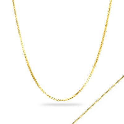 18" 14K Yellow Gold Box Chain Necklace - 2.25gm