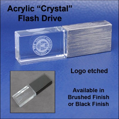 Acrylic "Crystal" Flash Drive - Brushed - 256 MB Memory