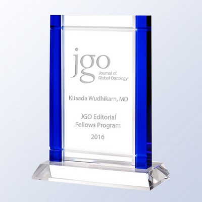 Manzanillo Crystal Award w/Blue Accent