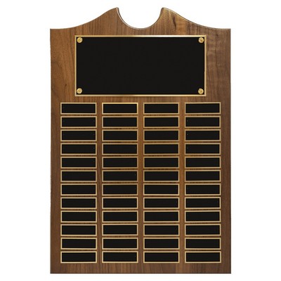 Solid Walnut Perpetual Plaque, 14 x 20", 48 plates