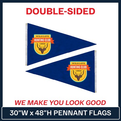 30" x 48" Pennant Flag - Double Sided