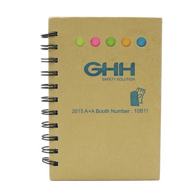Recyclable Spiral Notebook With Sticky Note