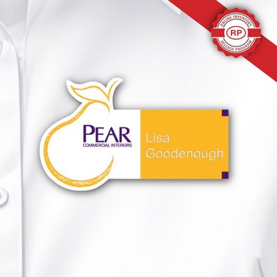 Custom Shaped Badge - Screened & Engraved (11-15 Square Inch) Personalized