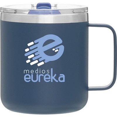 12 oz Camper Travel Mug (Matte Blue)