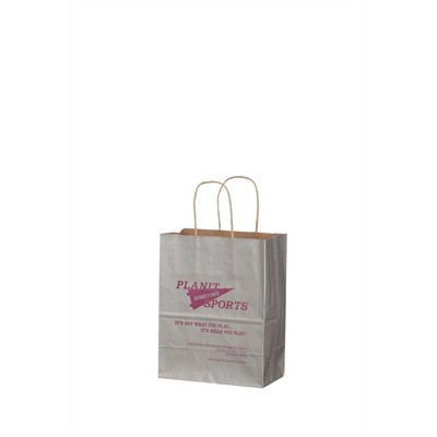 Metallic Tinted Natural Kraft Paper Cub Shopping Bag (8"x4¾"x10")