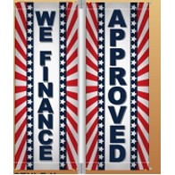 18 Oz. Vinyl Pole Banner Set - We Finance Approved (3'x8')