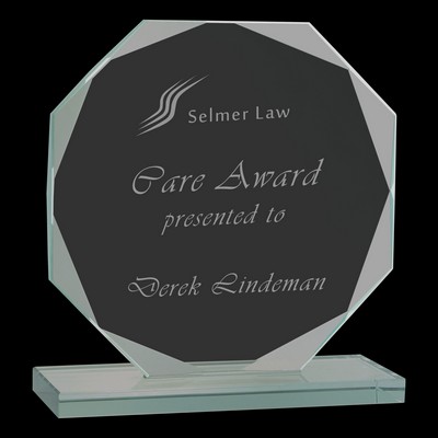 Octagon Jade Glass Award (6½")