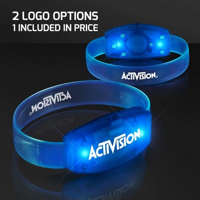 Blue "Galaxy Glow" LED Band Bracelets, Patent Pending - PRINTED