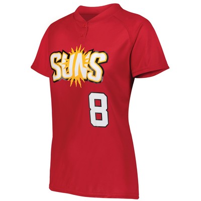 Augusta Sportswear Ladies Attain Wicking Two-Button Softball Jersey