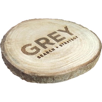 Aspen Hardwood Coasters Bark Edge